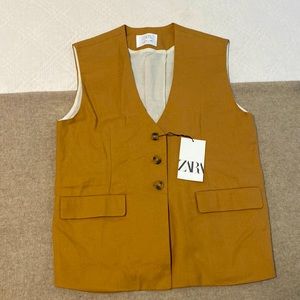 Zara camel brown oversized vest size XS